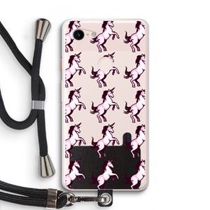 CaseCompany Musketon Unicorn: Pixel 3 XL Transparant Hoesje met koord