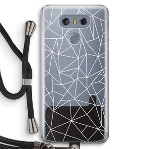 CaseCompany Geometrische lijnen wit: LG G6 Transparant Hoesje met koord