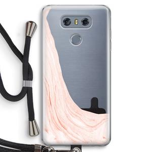 CaseCompany Peach bath: LG G6 Transparant Hoesje met koord