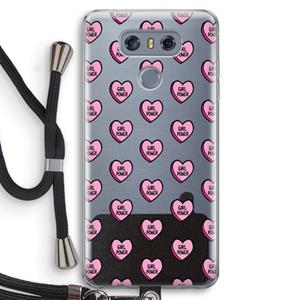 CaseCompany GIRL POWER: LG G6 Transparant Hoesje met koord