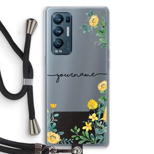 CaseCompany Gele bloemen: Oppo Find X3 Neo Transparant Hoesje met koord