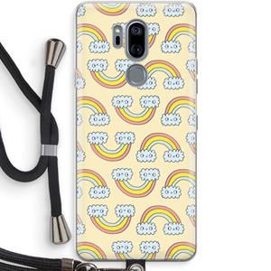 CaseCompany Regenboog: LG G7 Thinq Transparant Hoesje met koord