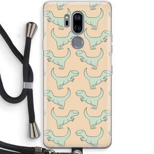 CaseCompany Dinos: LG G7 Thinq Transparant Hoesje met koord