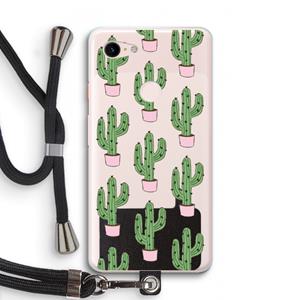 CaseCompany Cactus Lover: Pixel 3 XL Transparant Hoesje met koord