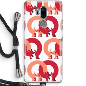 CaseCompany Dogs: LG G7 Thinq Transparant Hoesje met koord