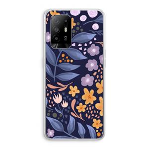 CaseCompany Flowers with blue leaves: Oppo A94 5G Transparant Hoesje