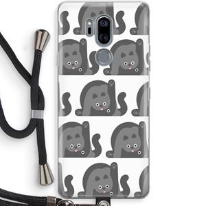 CaseCompany Cats: LG G7 Thinq Transparant Hoesje met koord