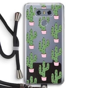 CaseCompany Cactus Lover: LG G6 Transparant Hoesje met koord