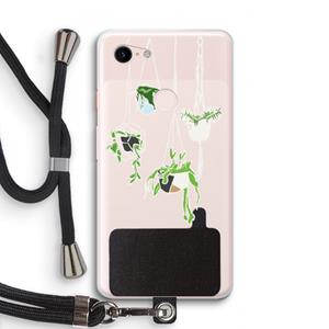 CaseCompany Hang In There: Pixel 3 XL Transparant Hoesje met koord