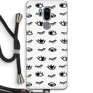 CaseCompany Eye pattern #2: LG G7 Thinq Transparant Hoesje met koord