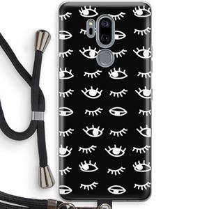 CaseCompany Eye pattern #3: LG G7 Thinq Transparant Hoesje met koord