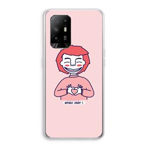 CaseCompany Hartje: Oppo A94 5G Transparant Hoesje