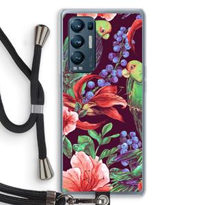 CaseCompany Papegaaien: Oppo Find X3 Neo Transparant Hoesje met koord