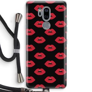 CaseCompany Lips: LG G7 Thinq Transparant Hoesje met koord