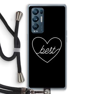 CaseCompany Best heart black: Oppo Find X3 Neo Transparant Hoesje met koord