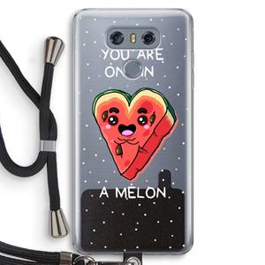 CaseCompany One In A Melon: LG G6 Transparant Hoesje met koord