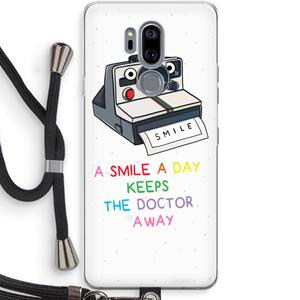 CaseCompany Smile: LG G7 Thinq Transparant Hoesje met koord
