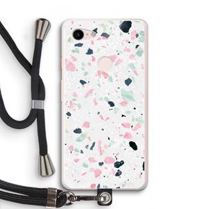 CaseCompany Terrazzo N°3: Pixel 3 XL Transparant Hoesje met koord