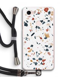 CaseCompany Terrazzo N°4: Pixel 3 XL Transparant Hoesje met koord