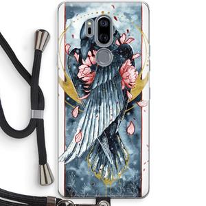 CaseCompany Golden Raven: LG G7 Thinq Transparant Hoesje met koord