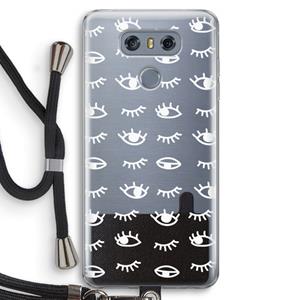 CaseCompany Eye pattern #3: LG G6 Transparant Hoesje met koord