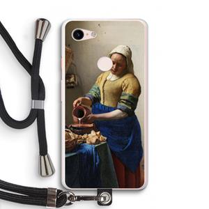 CaseCompany The Milkmaid: Pixel 3 XL Transparant Hoesje met koord