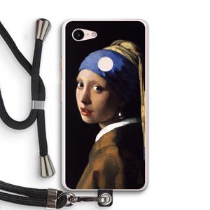 CaseCompany The Pearl Earring: Pixel 3 XL Transparant Hoesje met koord