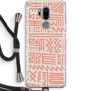 CaseCompany Marrakech Pink: LG G7 Thinq Transparant Hoesje met koord