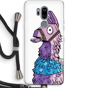 CaseCompany Lama: LG G7 Thinq Transparant Hoesje met koord