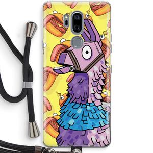 CaseCompany Loot Burger: LG G7 Thinq Transparant Hoesje met koord