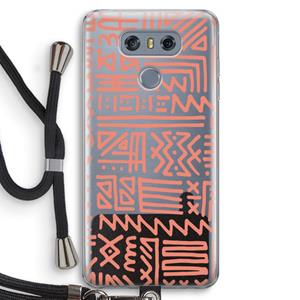 CaseCompany Marrakech Pink: LG G6 Transparant Hoesje met koord