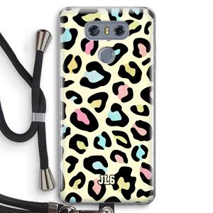 CaseCompany Leopard pattern: LG G6 Transparant Hoesje met koord