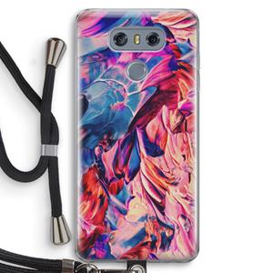 CaseCompany Pink Orchard: LG G6 Transparant Hoesje met koord