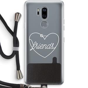 CaseCompany Friends heart pastel: LG G7 Thinq Transparant Hoesje met koord