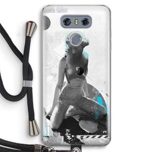 CaseCompany I will not feel a thing: LG G6 Transparant Hoesje met koord