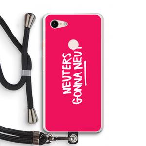 CaseCompany Neuters (roze): Pixel 3 XL Transparant Hoesje met koord