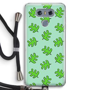 CaseCompany Groene blaadjes: LG G6 Transparant Hoesje met koord