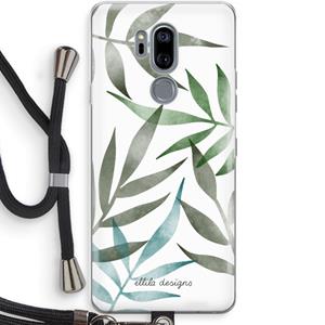 CaseCompany Tropical watercolor leaves: LG G7 Thinq Transparant Hoesje met koord