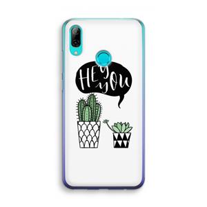 CaseCompany Hey you cactus: Huawei P Smart (2019) Transparant Hoesje