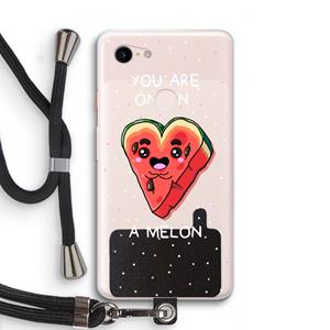 CaseCompany One In A Melon: Pixel 3 XL Transparant Hoesje met koord