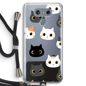 CaseCompany Katten: LG G6 Transparant Hoesje met koord