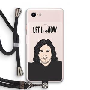 CaseCompany Let It Snow: Pixel 3 XL Transparant Hoesje met koord