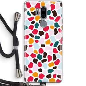 CaseCompany Colored Giraffe: LG G7 Thinq Transparant Hoesje met koord