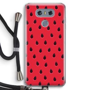 CaseCompany Watermelon: LG G6 Transparant Hoesje met koord