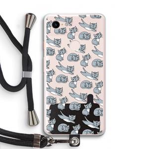 CaseCompany Poezen: Pixel 3 XL Transparant Hoesje met koord