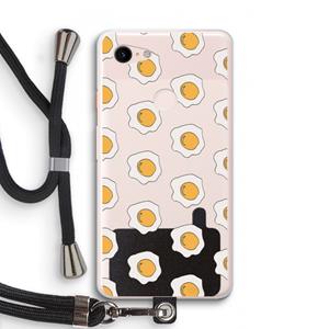 CaseCompany Bacon to my eggs #1: Pixel 3 XL Transparant Hoesje met koord