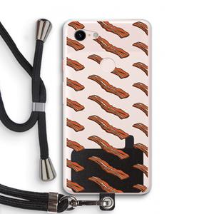 CaseCompany Bacon to my eggs #2: Pixel 3 XL Transparant Hoesje met koord