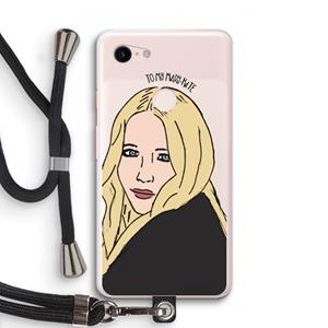 CaseCompany Mary Kate: Pixel 3 XL Transparant Hoesje met koord