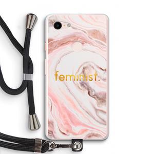 CaseCompany Feminist: Pixel 3 XL Transparant Hoesje met koord