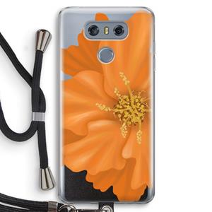 CaseCompany Orange Ellila flower: LG G6 Transparant Hoesje met koord